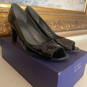 Elegant Stuart Weitzman Black Patent Leather Heels